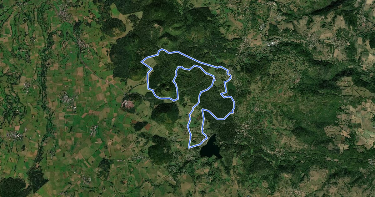 Маршрут De lacs en volcans на спутниковом снимке