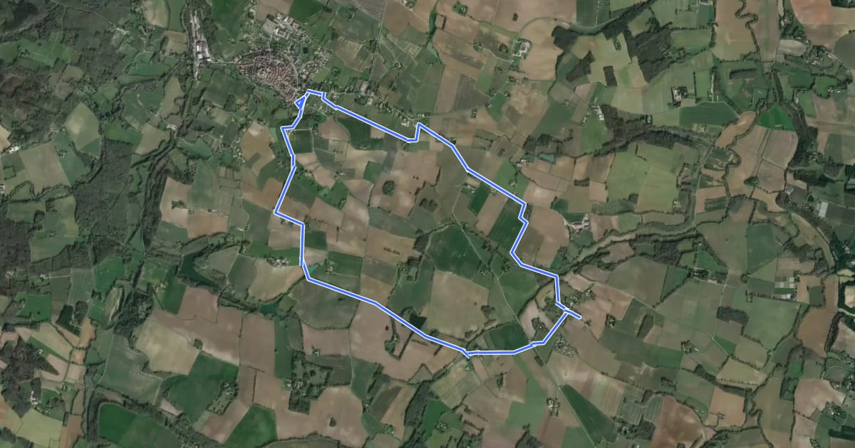 Маршрут De Lannes à Mézin, le parfum de l'Armagnac-Ténarèze 9.6 km на спутниковом снимке