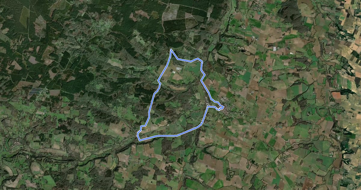 Маршрут De Mézin, la Médiévale à Poudenas, l'Italienne 14.3 km на спутниковом снимке