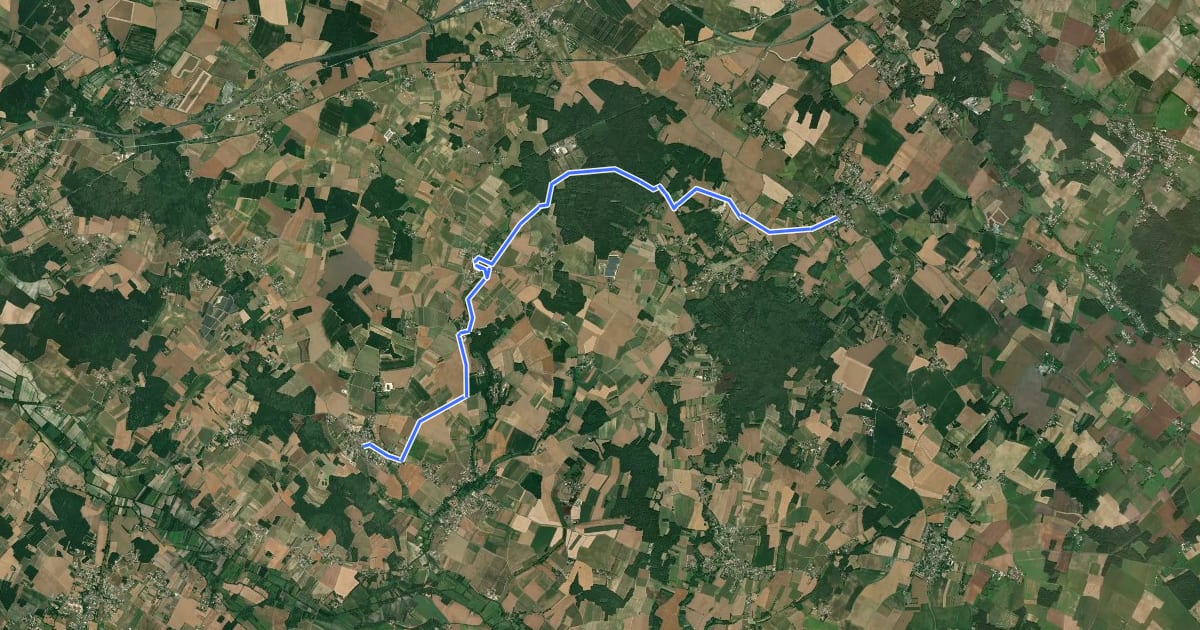 Маршрут De Meursac à Rétaud на спутниковом снимке