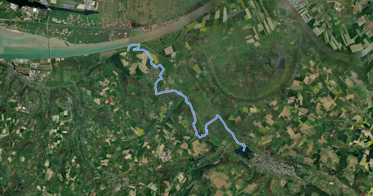 Маршрут De Pont-Audemer à Berville-sur-mer на спутниковом снимке