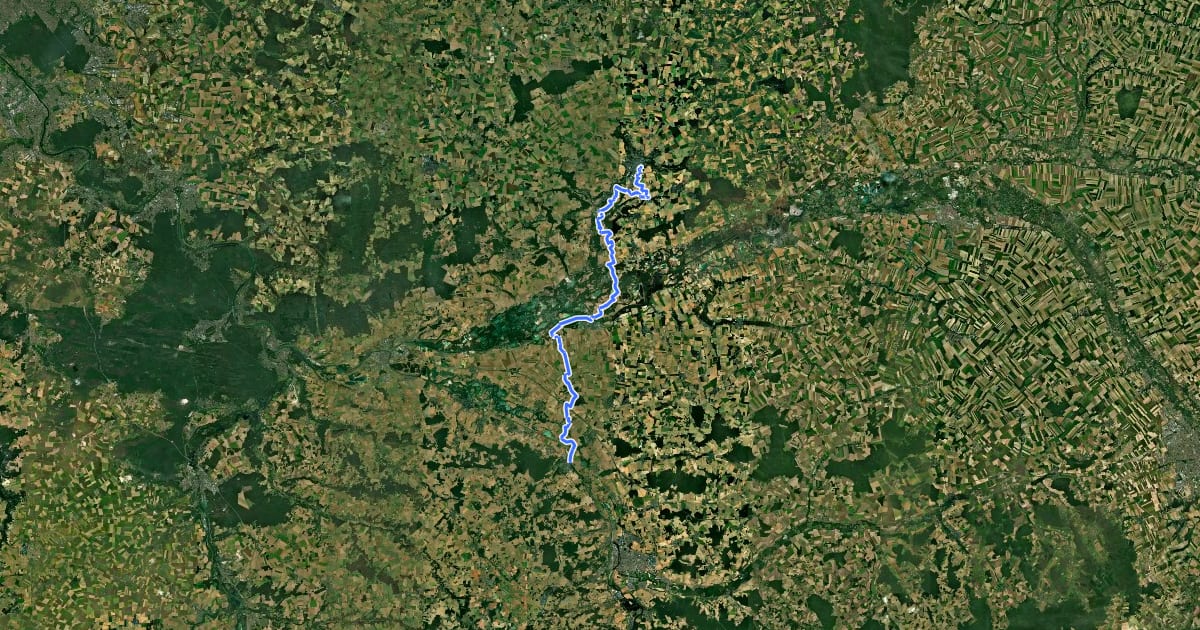 Маршрут De Provins à Auxerre, Provins - Pont s/Yonne на спутниковом снимке