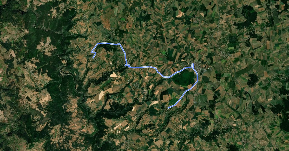 Маршрут De Saint-Haon à Jagonas на спутниковом снимке