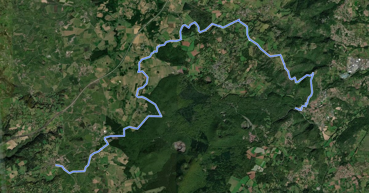 Маршрут De Saint-Ours à Volvic на спутниковом снимке