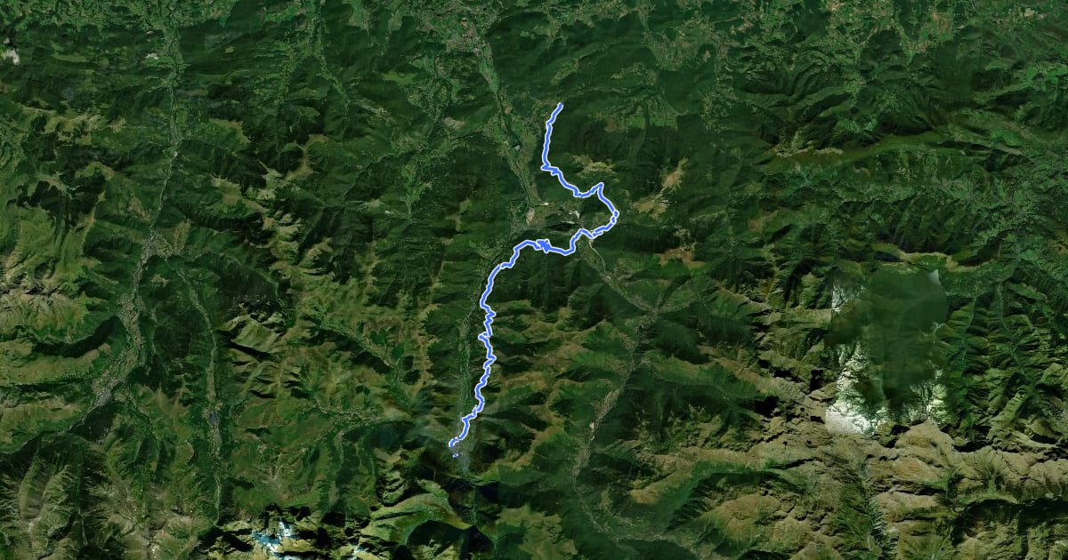 Маршрут De Saint-Pé-d'Ardet à Bagnères-de-Luchon на спутниковом снимке