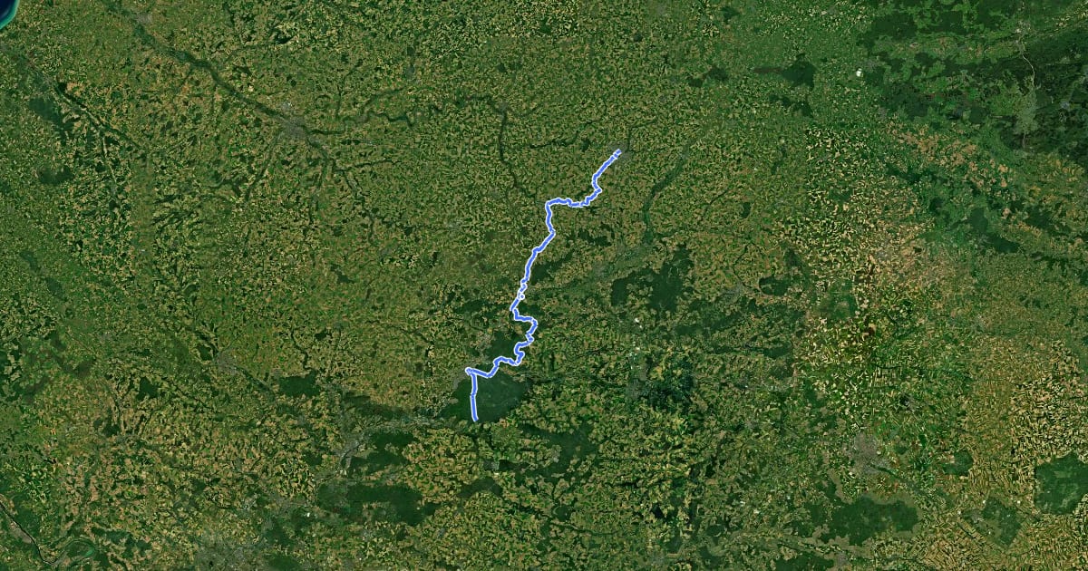 Маршрут de Saint-Quentin à Orrouy (selon GR 655) на спутниковом снимке
