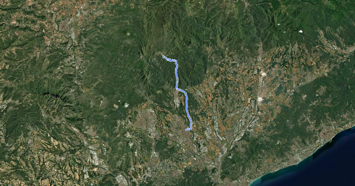 Маршрут de Sant Nicolau a Sant Llorenç Savall на спутниковом снимке