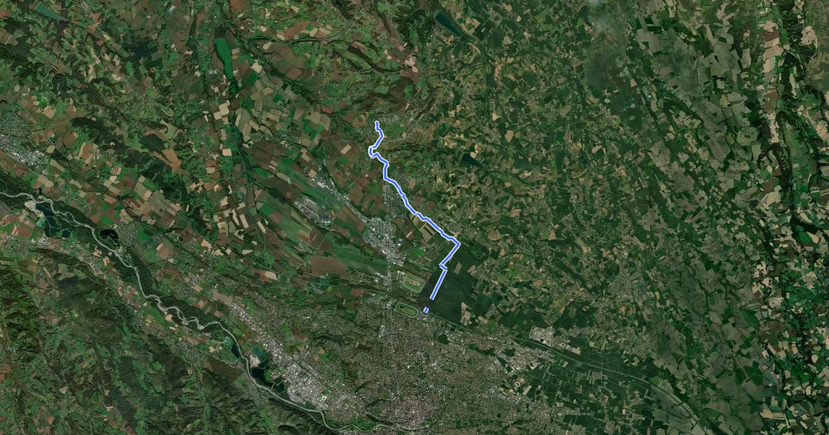 Маршрут De Sauvagnon à la Forêt de Bastard на спутниковом снимке