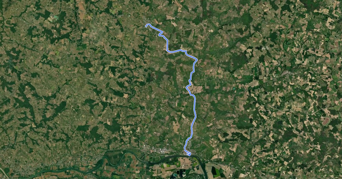 Маршрут De Sauveterre au Canal de Garonne à vélo на спутниковом снимке