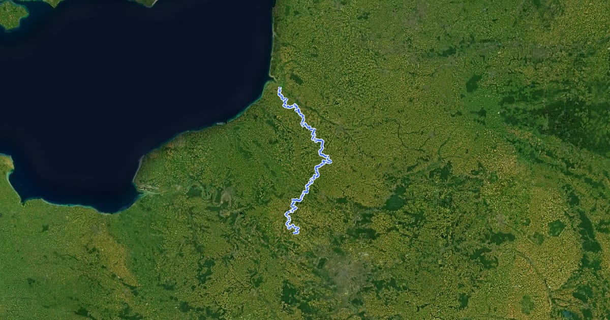 Маршрут De Serans à Saint-Valéry-sur-Somme на спутниковом снимке