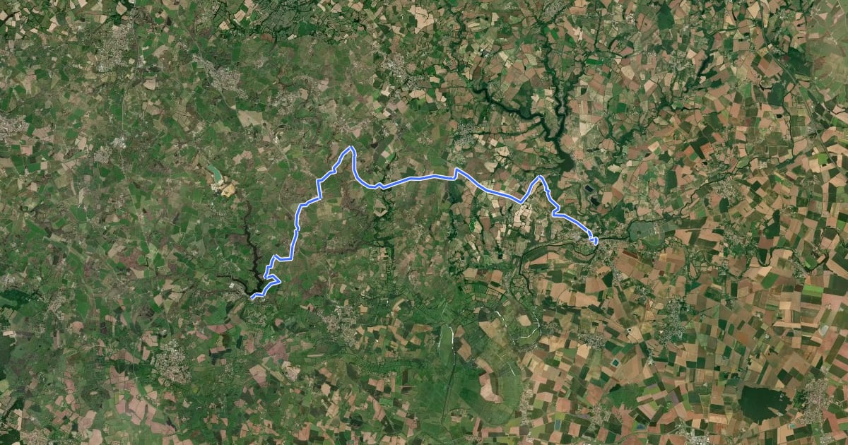 Маршрут De St-Vincent-sur-Graon à Mareuil-sur-Lay на спутниковом снимке