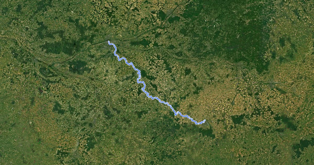 Маршрут De Tours à Toulouse 01, Tours - Châteauroux на спутниковом снимке
