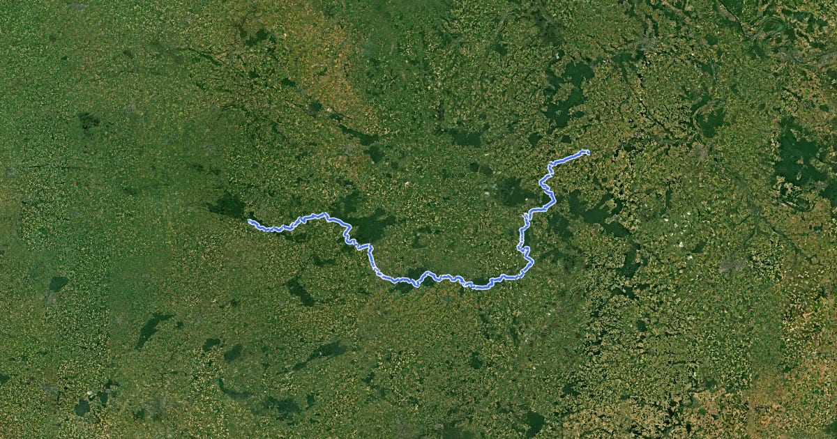 Маршрут de Verneuil à Bagnoles-de-l'Orne на спутниковом снимке