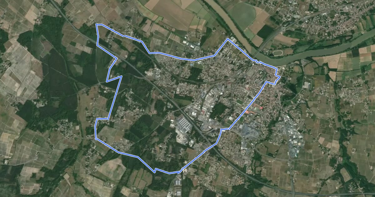 Маршрут De Ville en Vignes на спутниковом снимке