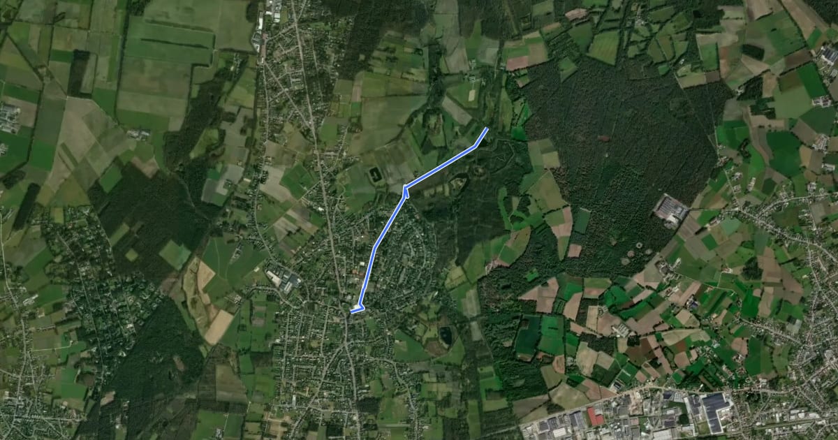 Маршрут De Warmbeekvallei aanlooproute на спутниковом снимке