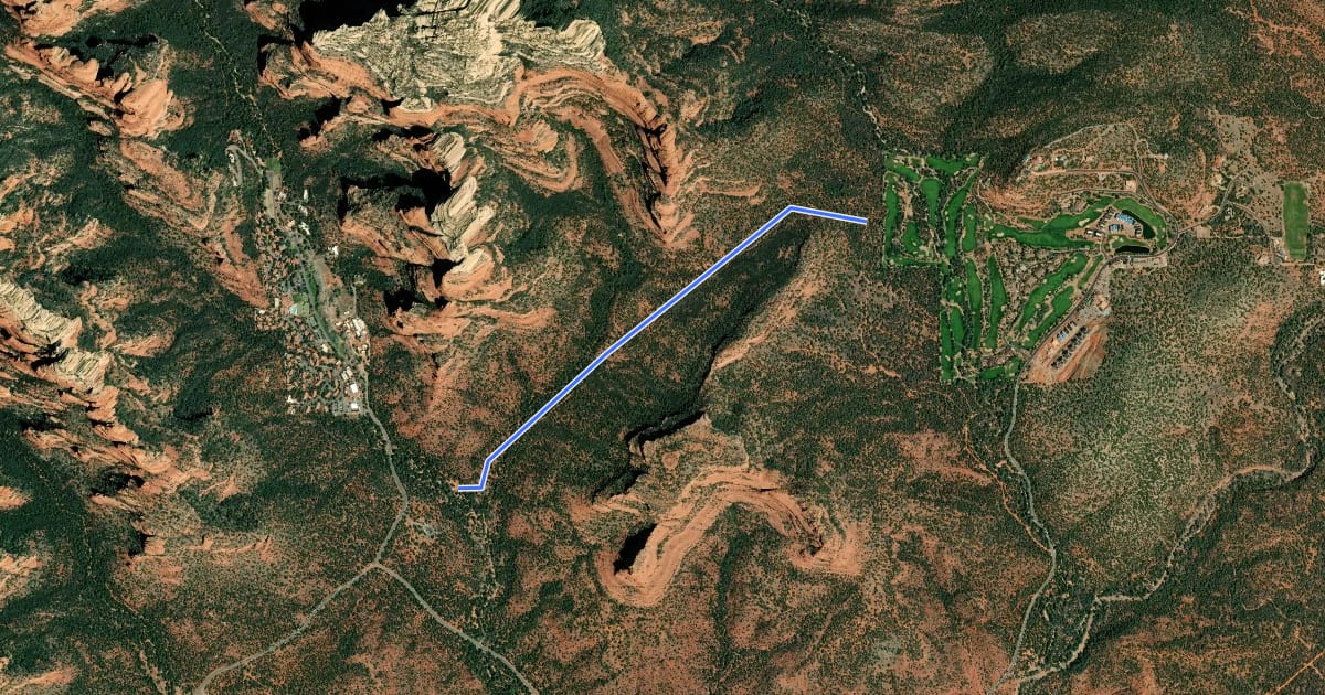 Маршрут Deadman's Pass на спутниковом снимке