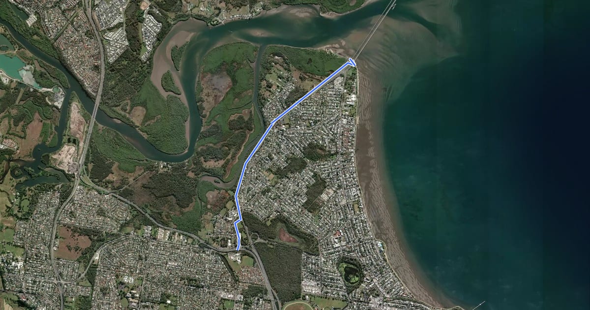 Маршрут Deagon Deviation Bikeway на спутниковом снимке