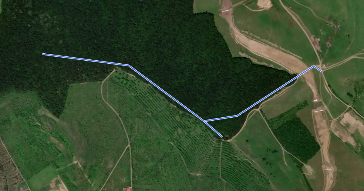 Маршрут Dealul Nou - Vf. Terebici - drumul spre Poienița на спутниковом снимке