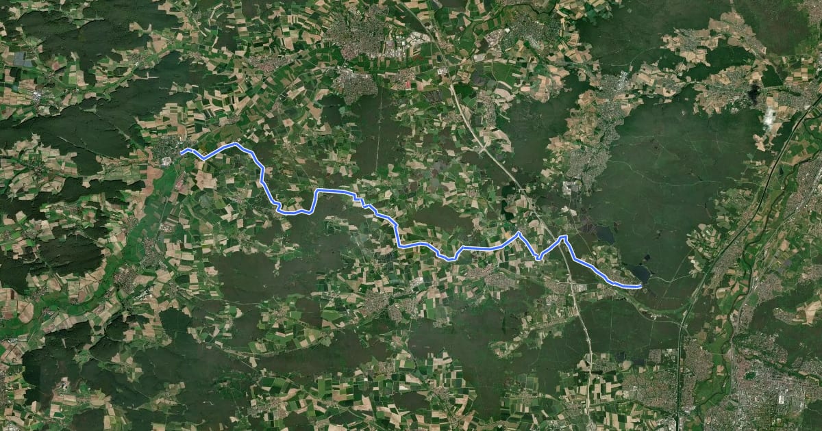 Маршрут Dechsendorf – Uehlfeld (Lkr. NEA) на спутниковом снимке