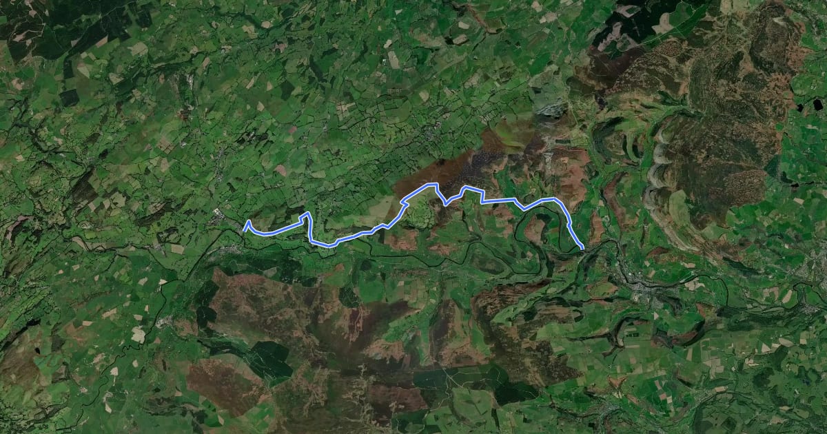 Маршрут Dee Valley Way на спутниковом снимке