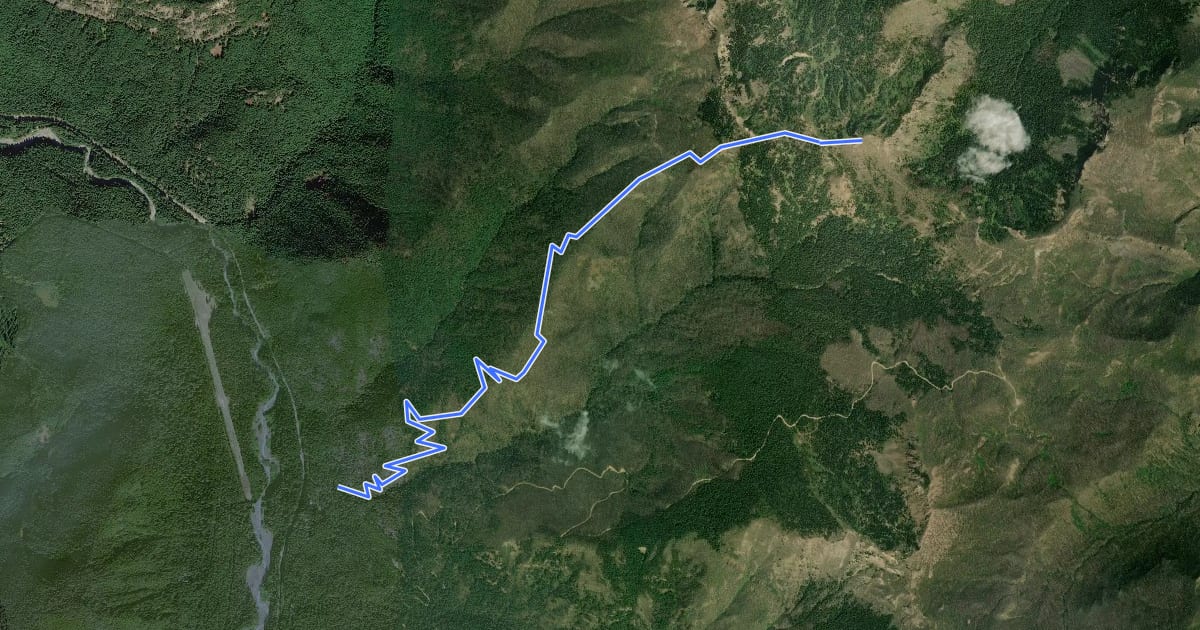 Маршрут Deep Creek Trail to Mutton Mountain на спутниковом снимке