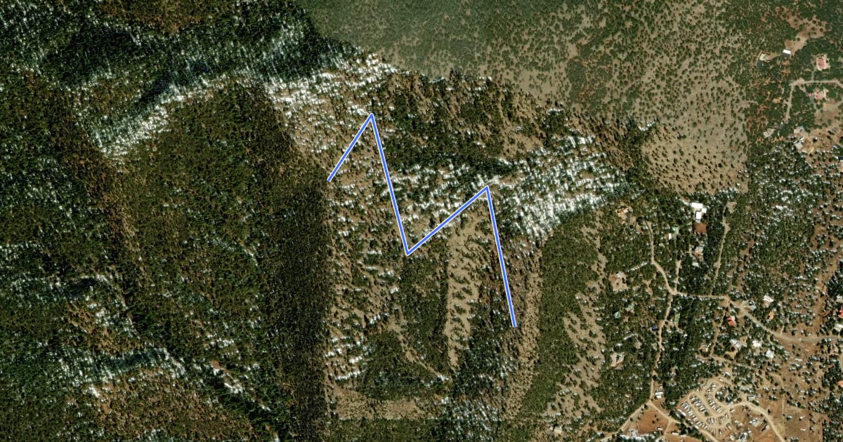Маршрут Deer Bed Trail на спутниковом снимке