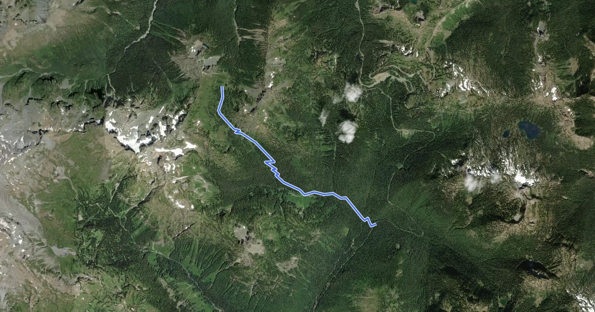 Маршрут Deer Creek Falls to Owyhigh Lakes на спутниковом снимке