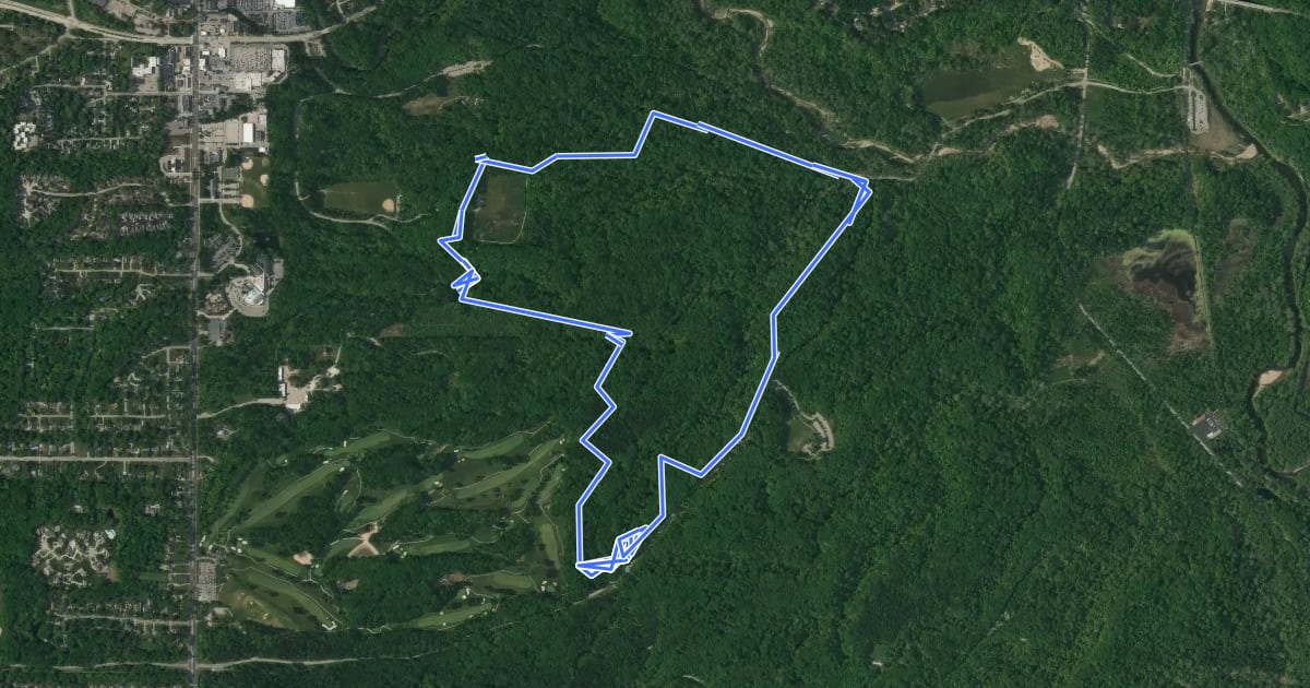 Маршрут Deer Lick Cave Trail на спутниковом снимке