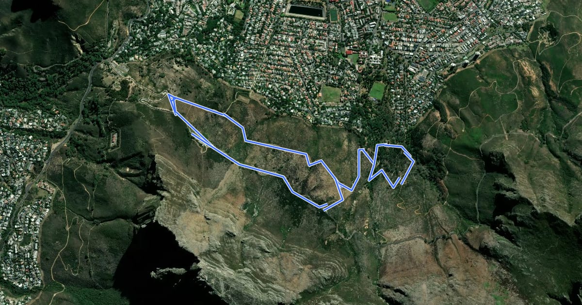 Маршрут Deer Park via Table Mountain Road на спутниковом снимке