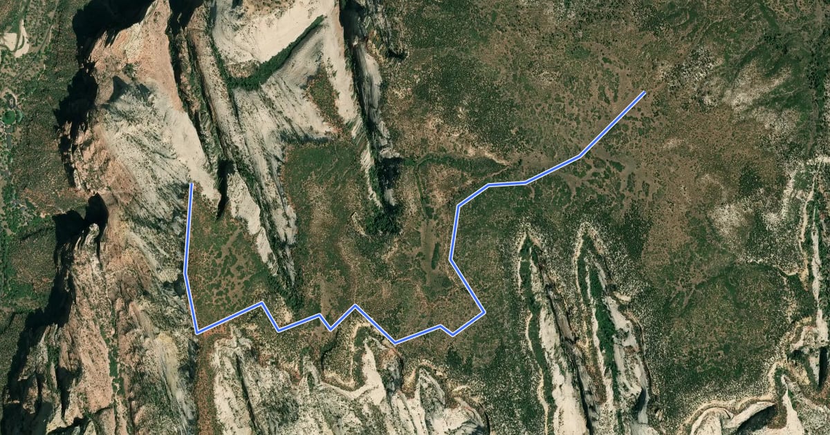 Маршрут Deertrap Mountain на спутниковом снимке