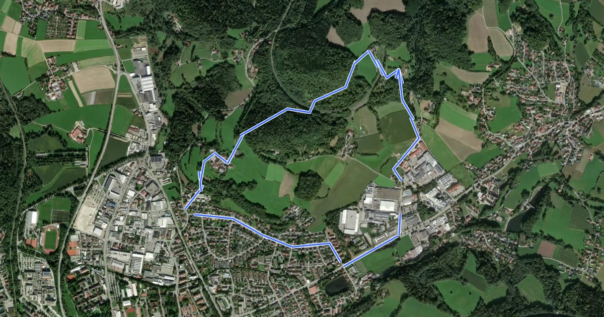 Маршрут Deggendorf Rundwanderweg Nr.1 на спутниковом снимке
