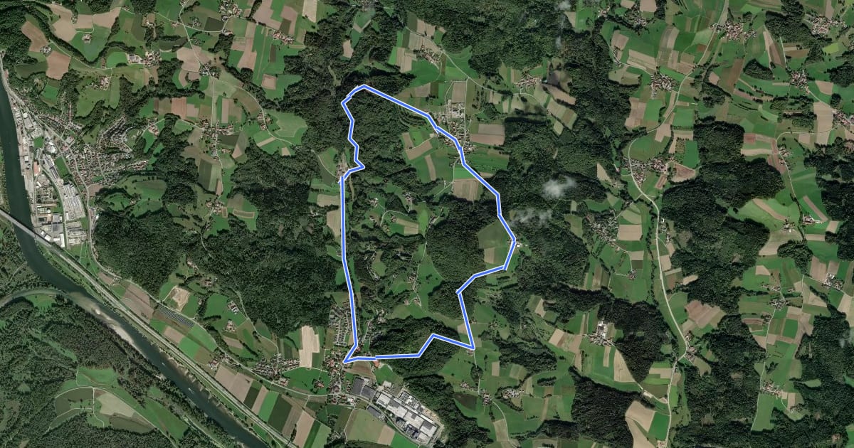 Маршрут Deggendorf Rundwanderweg Nr. 5 на спутниковом снимке
