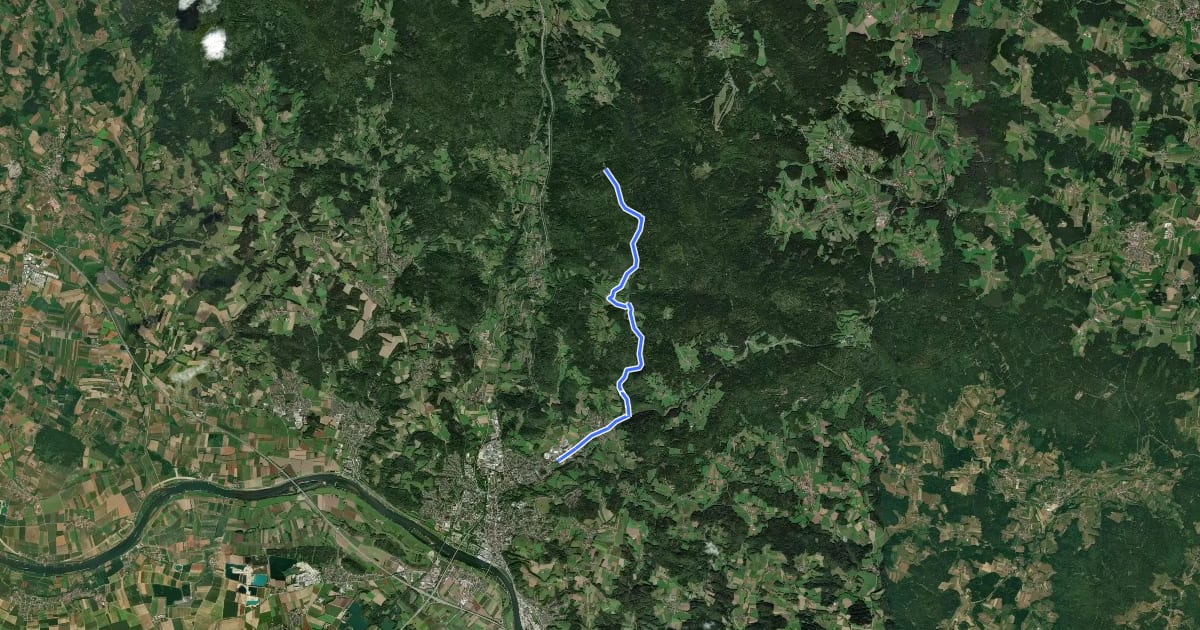 Маршрут Deggendorf Zielwanderweg Nr.1 на спутниковом снимке