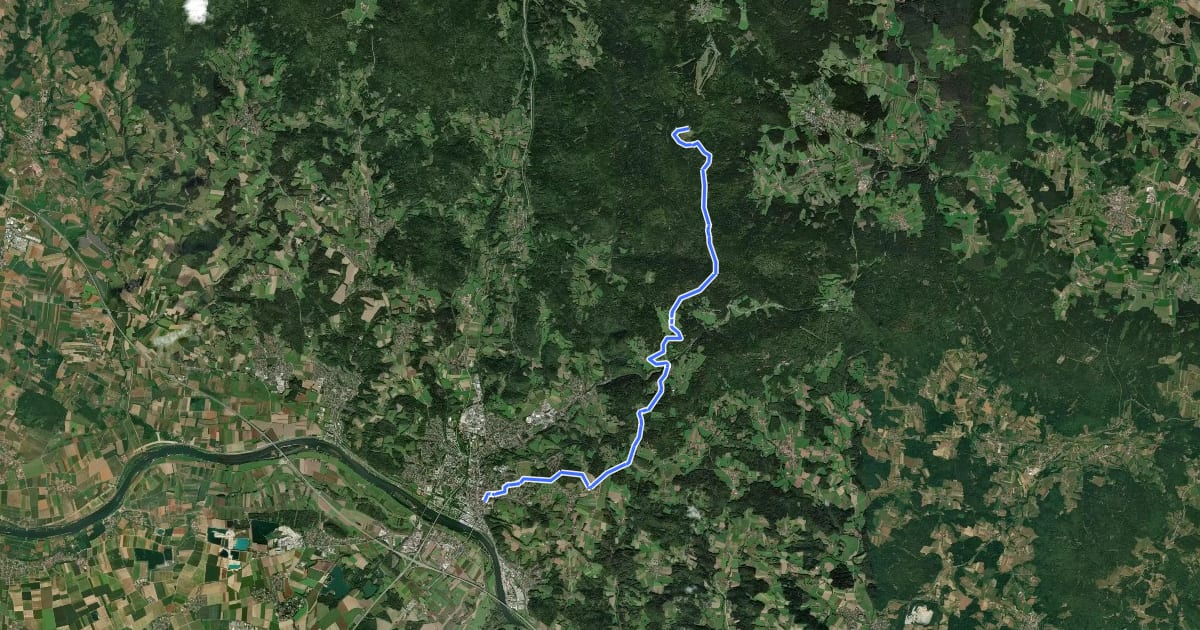 Маршрут Deggendorf Zielwanderweg Nr.2 на спутниковом снимке