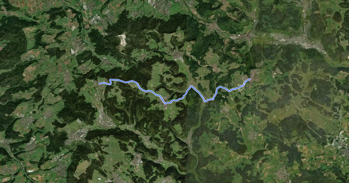 Маршрут Deilingen - Meßstetten на спутниковом снимке