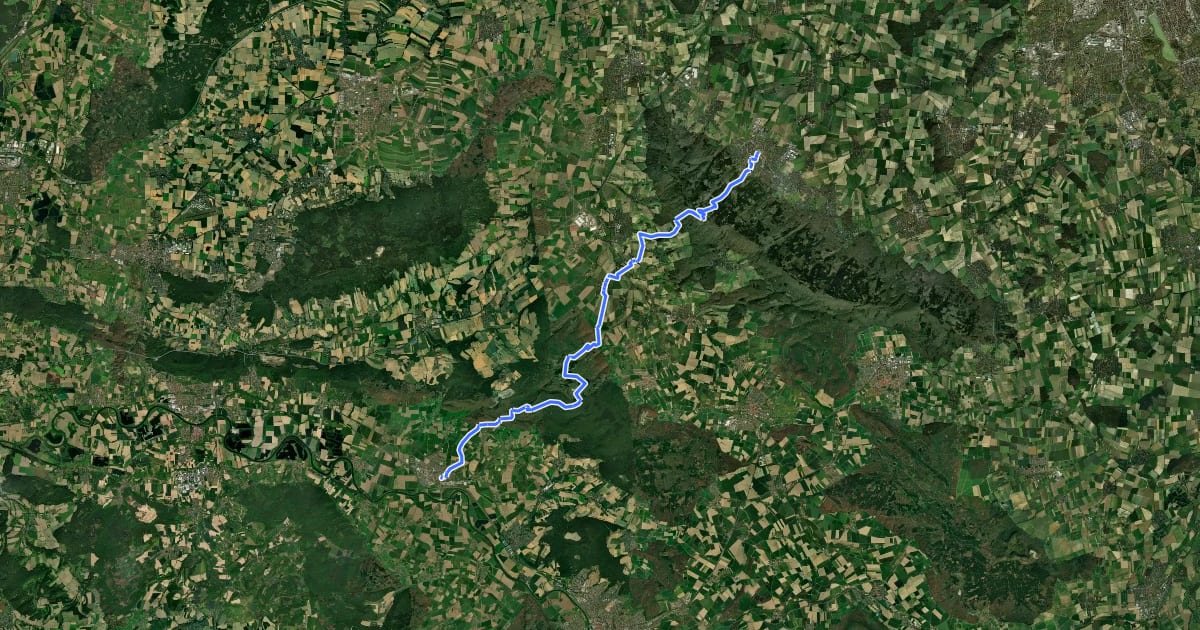 Маршрут Deister-Süntel-Weg на спутниковом снимке