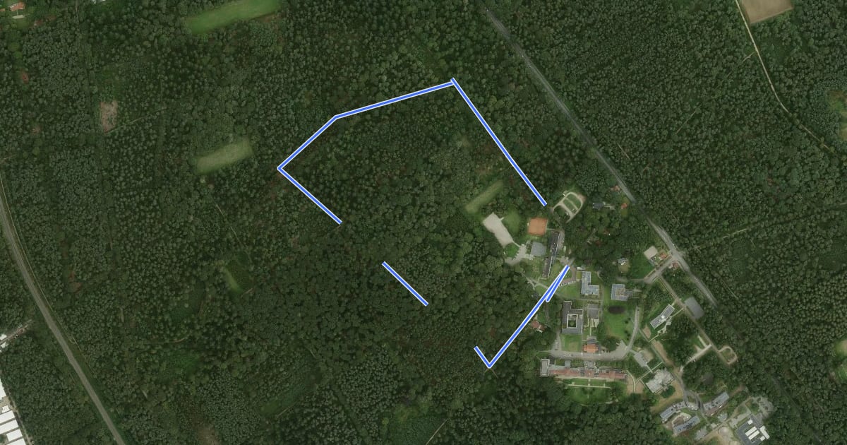Маршрут Dekkerswald - gele route на спутниковом снимке