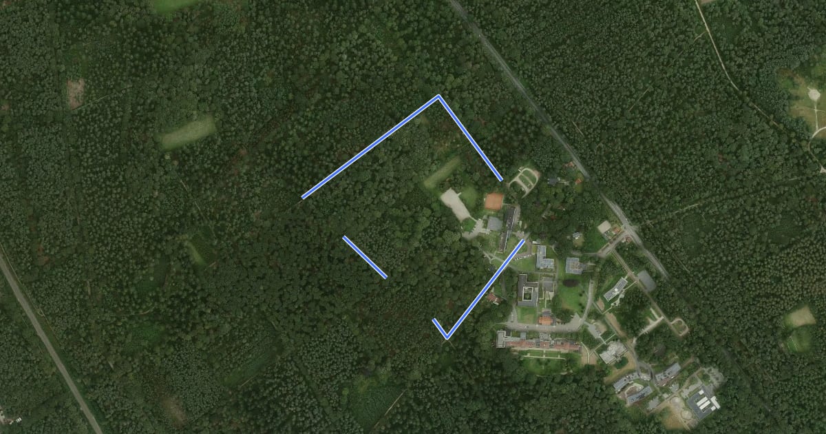 Маршрут Dekkerswald - paarse route на спутниковом снимке