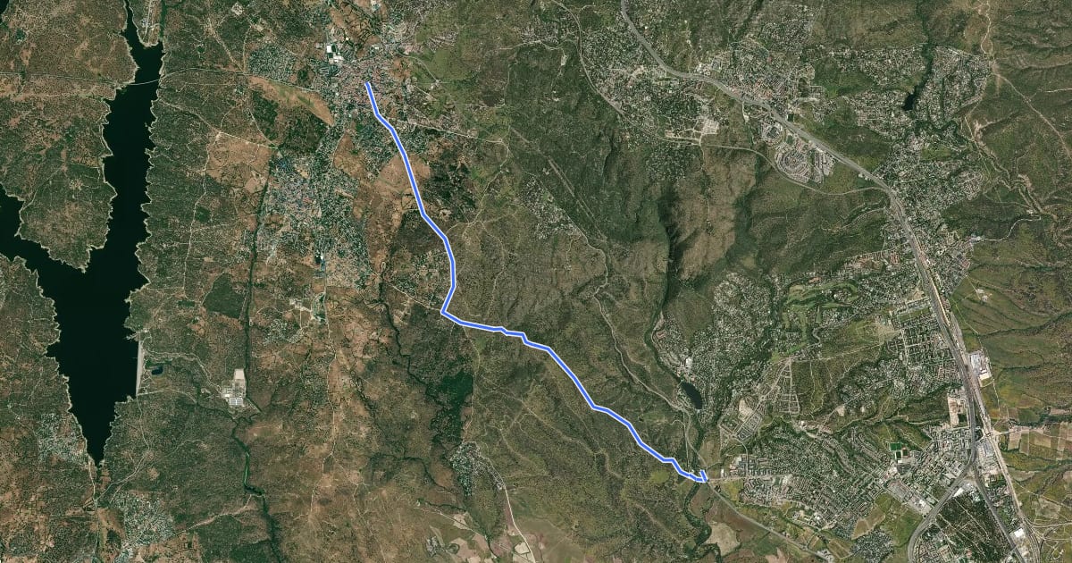 Маршрут Del Puente del Retamar a Colmenarejo y Galapagar на спутниковом снимке