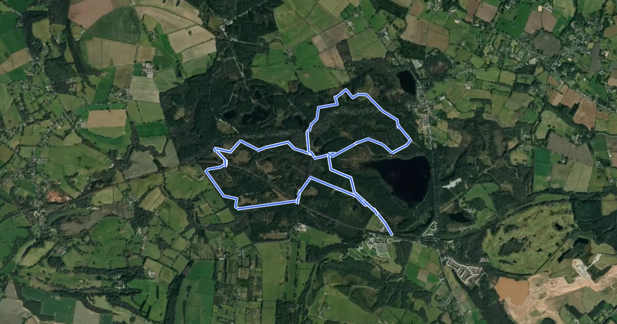 Маршрут Delamere Blue Cycle Trail на спутниковом снимке