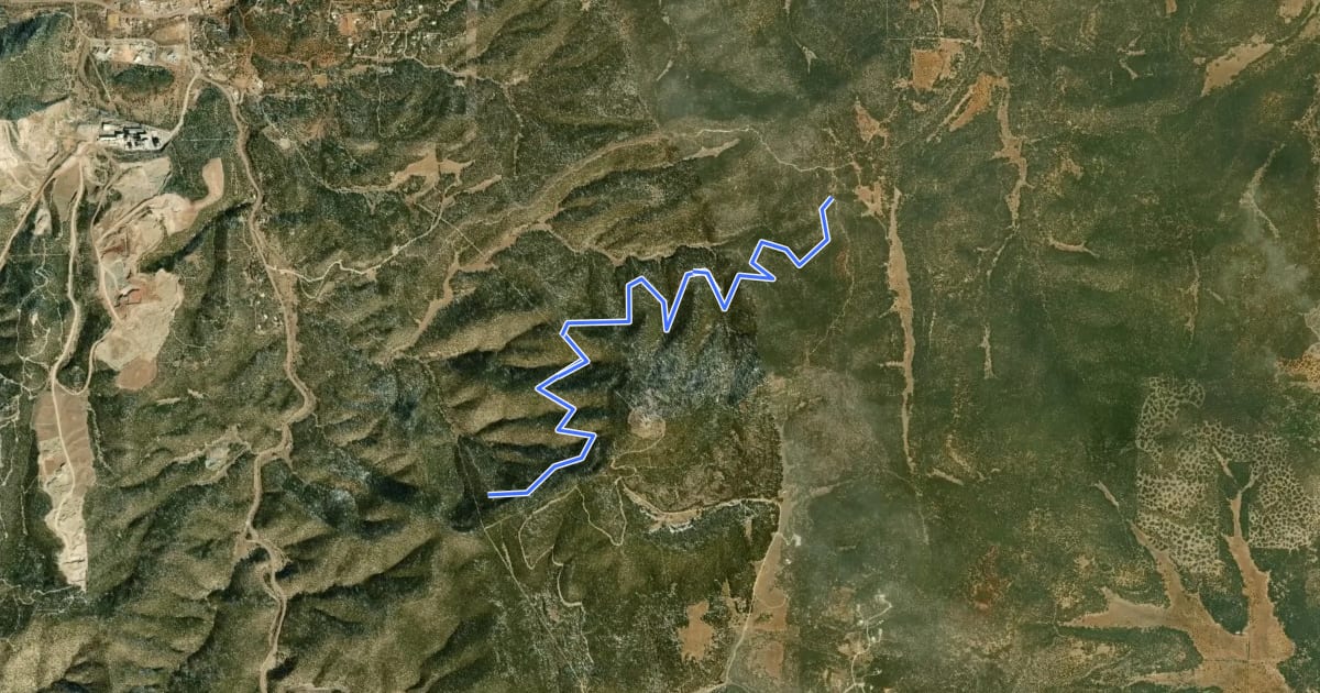 Маршрут Delberts Trail на спутниковом снимке