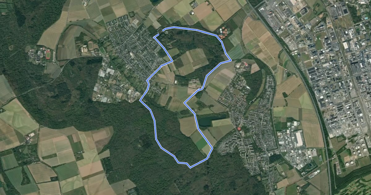 Маршрут Delhoven Rundweg A2 на спутниковом снимке