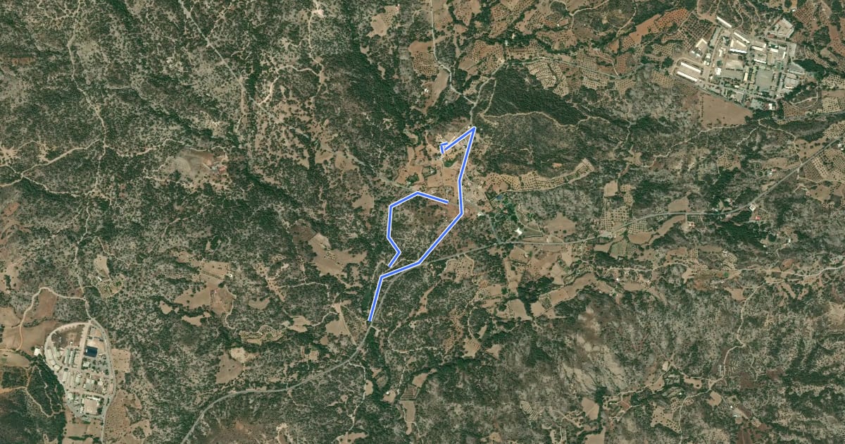 Маршрут Delikipos Forest Nature Trail на спутниковом снимке