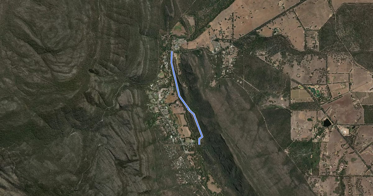 Маршрут Delleys Bridge Walking Track на спутниковом снимке