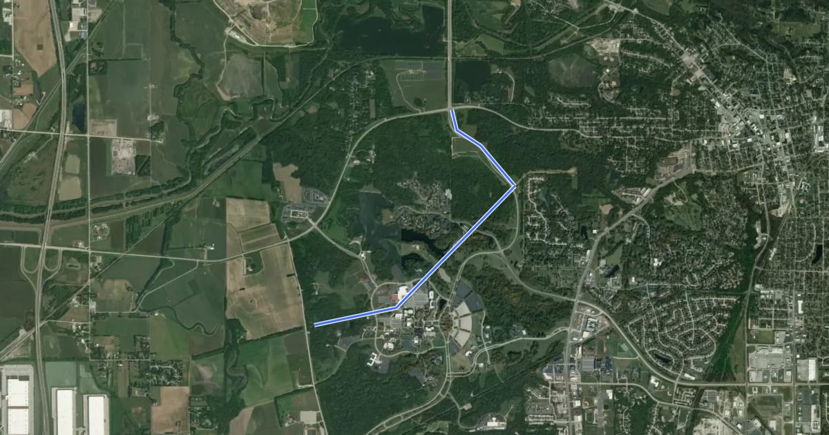Маршрут Delyte W. Morris Trail на спутниковом снимке