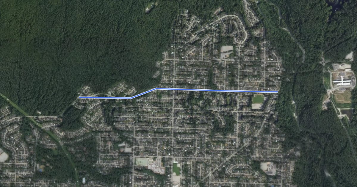 Маршрут Dempsey Road на спутниковом снимке