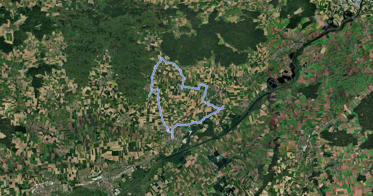 Маршрут Denkmalweg 1704 на спутниковом снимке