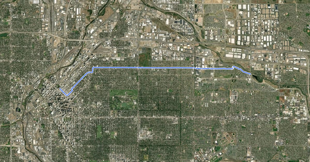 Маршрут Denver D4 на спутниковом снимке