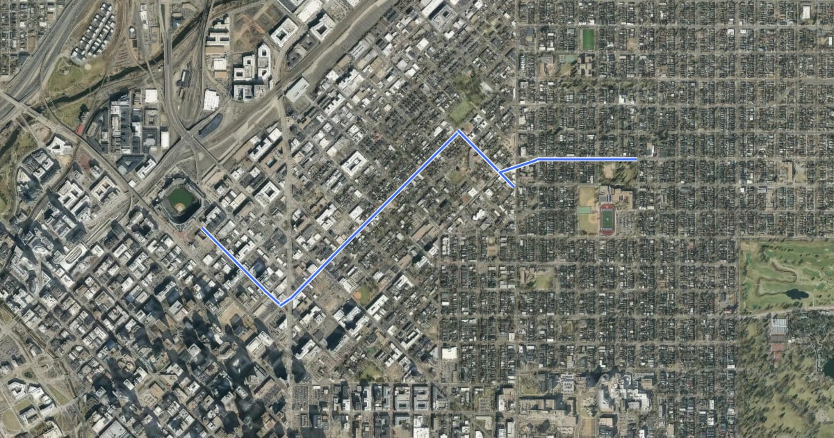 Маршрут Denver D6 на спутниковом снимке