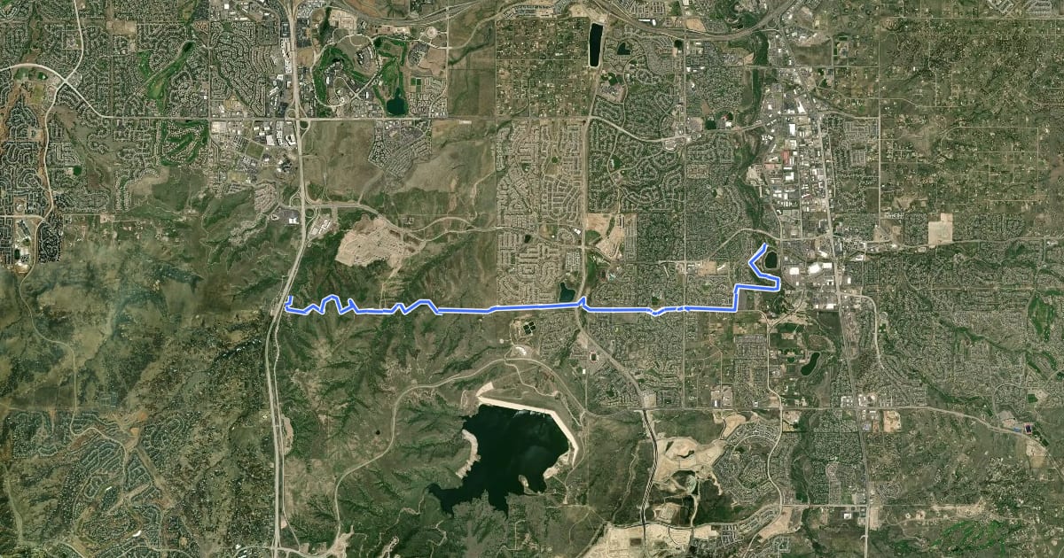 Маршрут Denver Orbital Trail - Segment 11 на спутниковом снимке